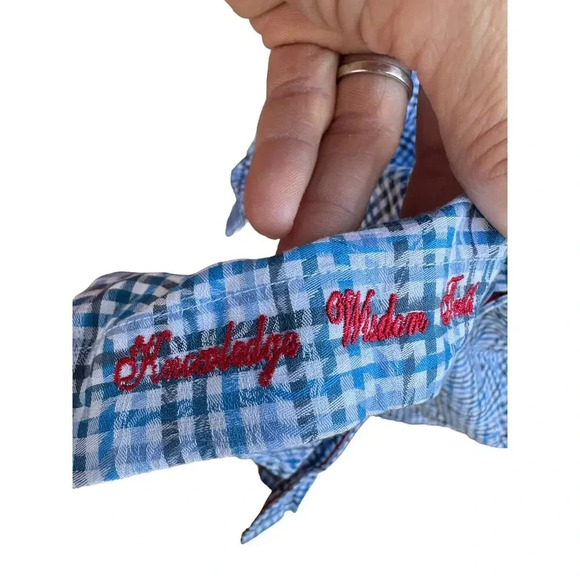 Robert Graham Men's Blue Plaid Pattern Long Sleeves Button Down Shirt Size XL - Picture 8 of 8